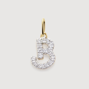 Gold Diamond Initial B Pendant - Lab Grown Diamond