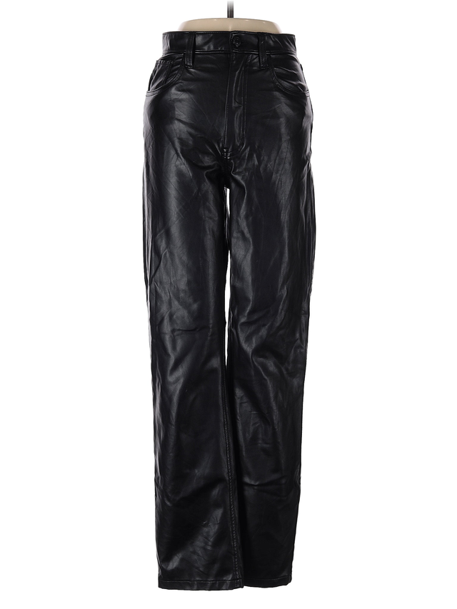 Abercrombie & Fitch Black Faux Leather Pants Size 0