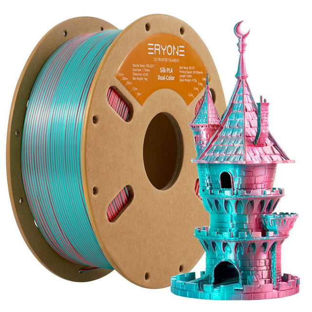 PLA Silk Dual-Color Filament - 1.75mm±0.03mm (1kg)