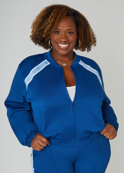 Embroidered Pique Track Jacket