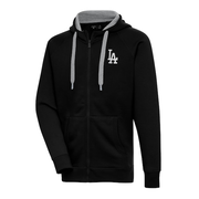 Men's Los Angeles Dodgers Antigua Black Metallic Victory Full-Zip Hoodie