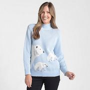 C&B Polar Bear Mock Neck Sweater
