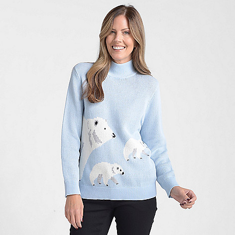 C&B Polar Bear Mock Neck Sweater