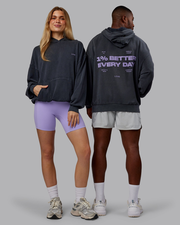 1% Better Value Series Oversized Hoodie - Black-Violet Ray