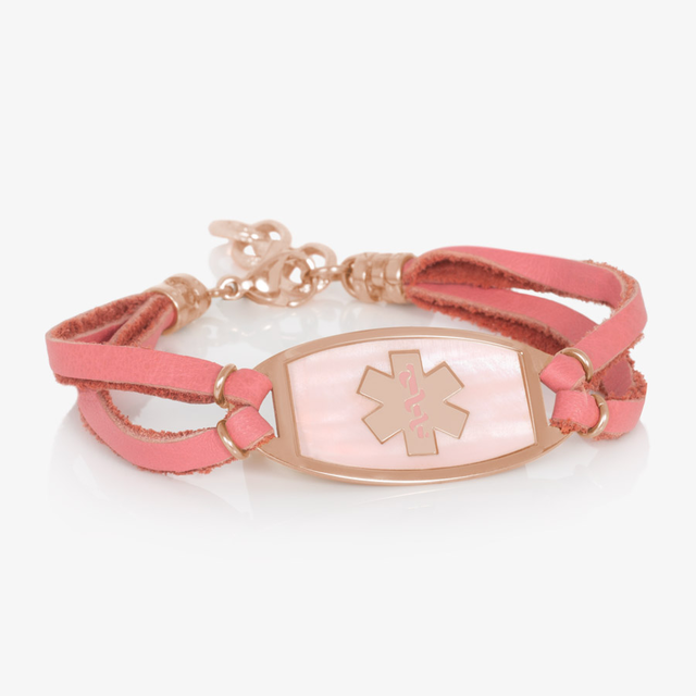 Cosette SmartSize Medical ID Bracelet in Pink Mother of Pearl and Rose Gold