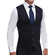 Athletic Fit Stretch Suit Vest - Navy