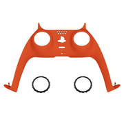 eXtremeRate Replacement Decorative Trim Shell with Accent Rings Compatible with PS5 Controller BDM-010/020/030/040/050 - Orange