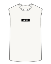 The Mens Tank - Off White - Heat Bootcamp - Center Chest & Back Neckline - Black
