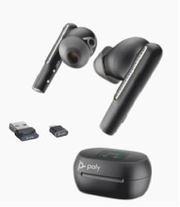 Poly Voyager Free 60+ UC Earbuds with Touchscreen Charge Case, USB-A, Black 216065-01