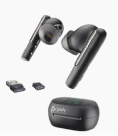 Poly Voyager Free 60+ UC Earbuds with Touchscreen Charge Case, USB-A, Black 216065-01