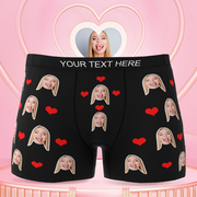 Custom Face Boxer Shorts Men's Face Underwear 3D Online Preview Heart
