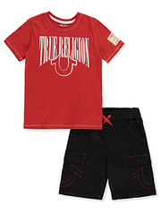 True Religion Boys' 2-Piece Horseshoe Shorts Set Outfit