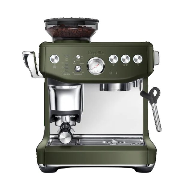 Breville The Barista Express Impress Semi-Automatic Espresso Machine BES876OTL (Olive Tapenade)