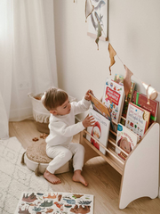 Wooden Montessori Bookshelf White