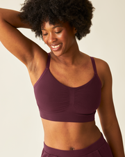 Sublime® Bamboo Hands-Free Pumping Lounge & Sleep Bra | Deep Burgundy