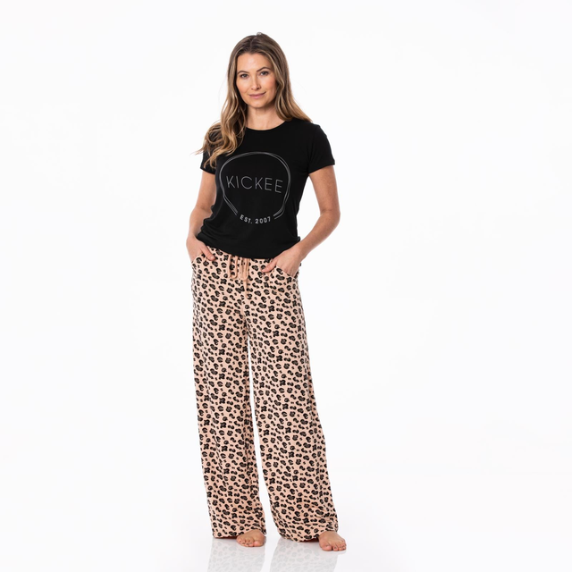 Women's Print Lounge Pants in Suede Cheetah Print
