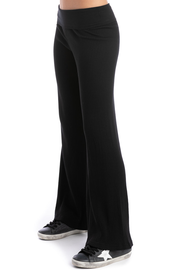 Flat Waist Ribbed Flare Pant