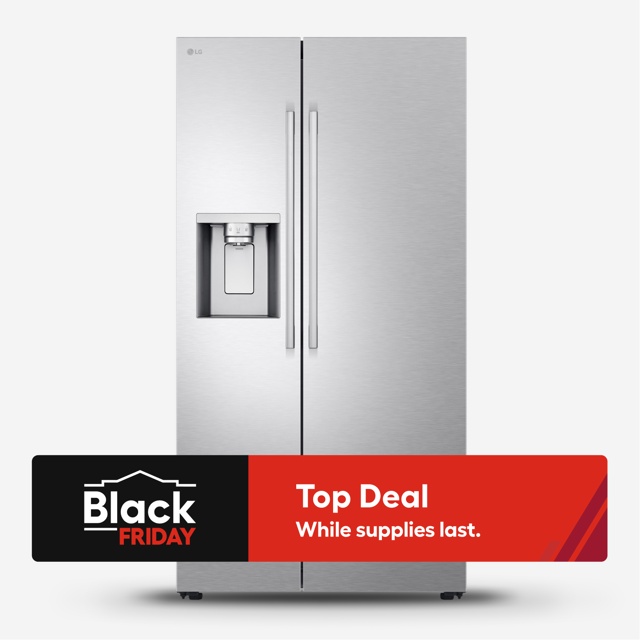 LG Craft Ice 26.6-cu ft Side-by-Side Refrigerator Smart Compatible with Dual Ice Maker ,Water and Ice Dispenser ( Printproof Stainless Steel ) ENERGY STAR Certified