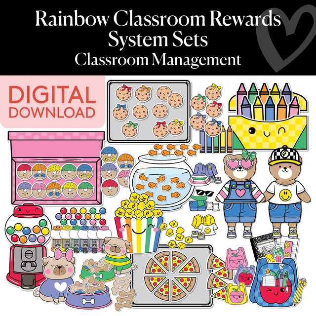 Printable Rainbow Classroom Rewards System Sets