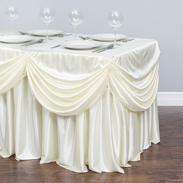 4 ft. Drape Chiffon All-In-1 Tablecloth/Pleated Skirt (8 colors)