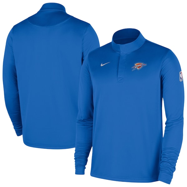 Men's Oklahoma City Thunder Nike Blue 2025/26 Authentic Coaches Quarter-Zip Dri-Fit Top
