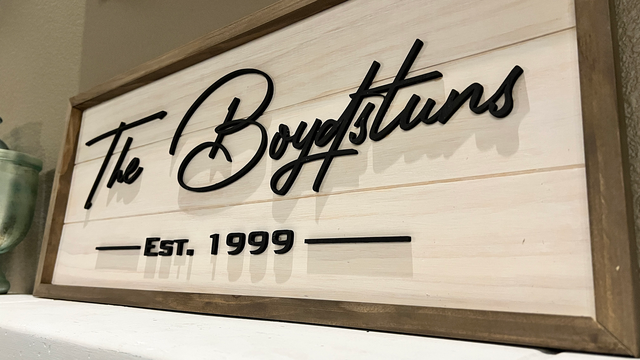 Premium Custom Solid Wood Family Name Sign