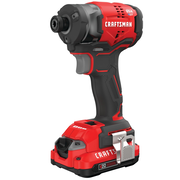V20* Cordless Brushless  1/4-in Impact Driver With Two 2.0 Ah Batteries and Charger