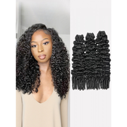 3PCS Burmese Curly 100% Human Hair Bundles Brazilian Virgin Hair Natural Black Soft & Bouncy Curly