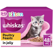 Whiskas® Kitten Wet Food Poultry Feasts in Jelly 48 x 85g Pouches