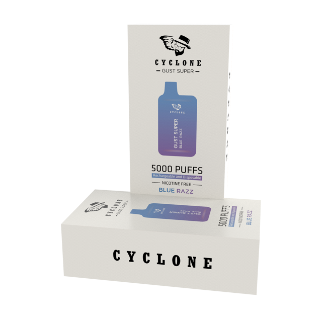Nicotine Free Gust Super BlueRazz Ice Rechargeable Disposable Vape