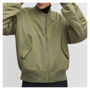 Green Oversized Bomber Jacket