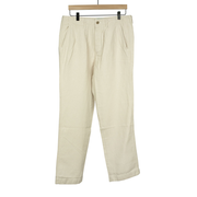 Military chino in unbleached cotton and linen slub twill