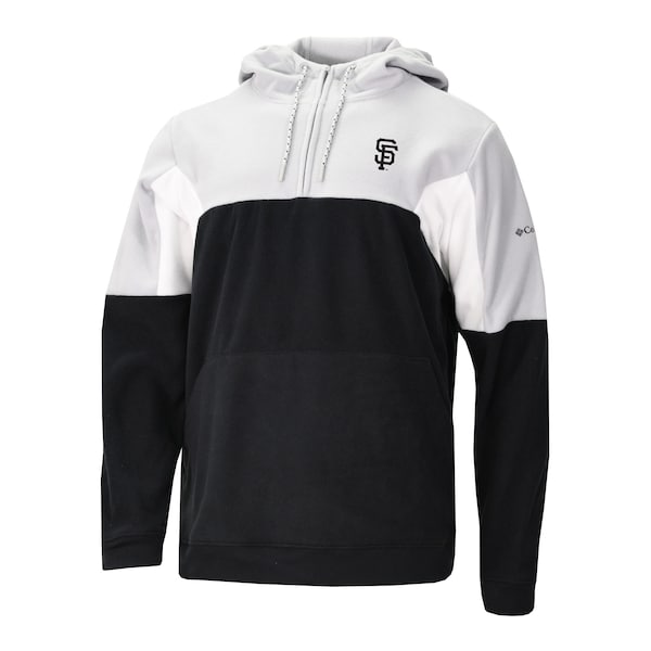 Men's San Francisco Giants Columbia Black Lodge Fleece Quarter-Zip Hoodie