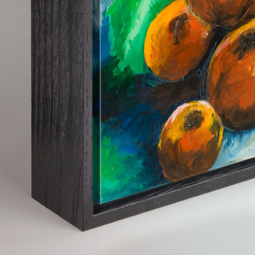 Black Wood Grain Canvas Box Picture Frame