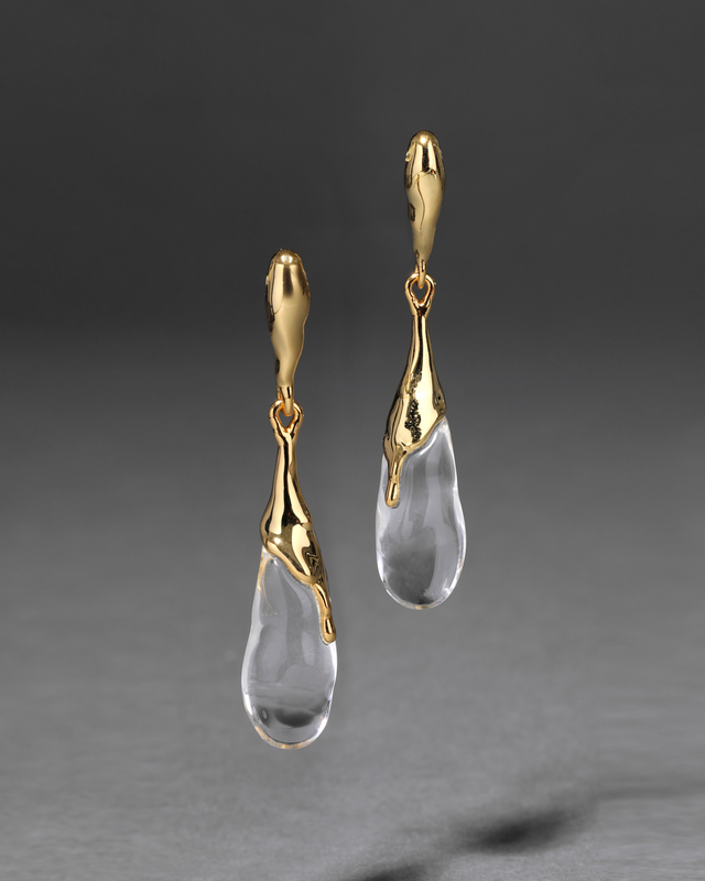Liquid Lucite Teardrop Post Earring