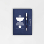Personalized Elegant Blue Diary And Pen Gift Combo For Her
