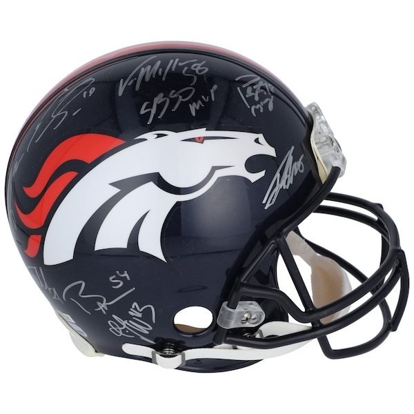 2015 Denver Broncos Super Bowl 50 Champs Team Signed Game Helmet JSA COA