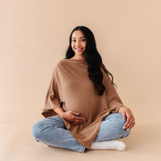 Organic Nursing Shawl Cover - Brown