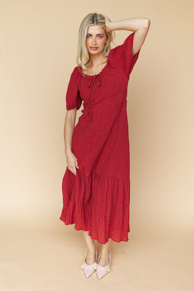 Sophia Midi in Scarlet Red