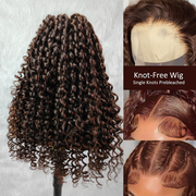 KNOT-FREE - 13x6 Skin Melt Lace Preplucked Human Hair Frontal Wig | Spanish Barrel Curls