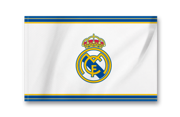 Real Madrid Crest Flag Small - White/Blue