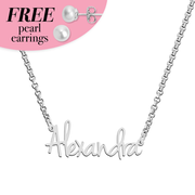 Sterling Silver Petite Script Name Pendant