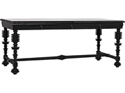 Noir Office Essentials Hand Rubbed Black Mahogany Wood Secretary Desk