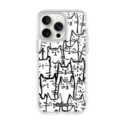 iPhone 16 Pro Halo MagSafe Cute Phone Case - White Cat