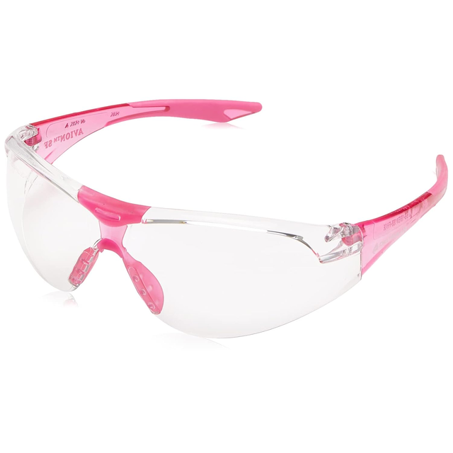 Delta Plus Avion SlimFit Safety Glasses Pink Temples with Clear Anti-Fog Lens