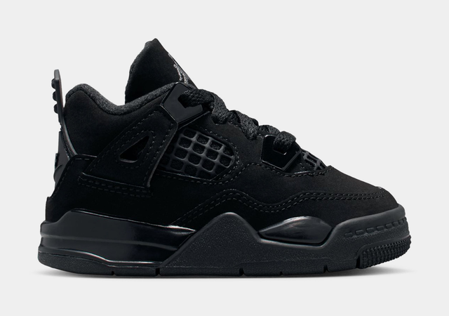 Air Jordan 4 Retro Black Cat Infant Toddler Lifestyle Shoes (Black/Black/Light Graphite)
