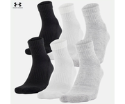 UA Socks: 12-PAIR Train Cotton Quarter (L) True Gray/ASSTD