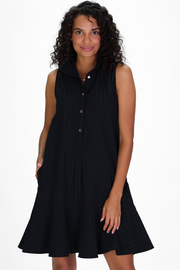 Darcie Dress in Black Shadow Stripe