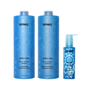 super-sized hydration set | hydro rush intense moisture shampoo + conditioner + dream routine overnight treatment