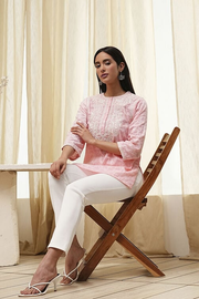 Pink Straight Short Kurta
